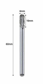Carbide Frees fijn &Oslash; 6x16x60