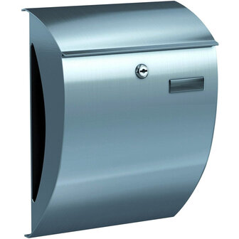 Brievenbus met Krantenrol &ndash; Zilver