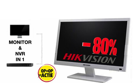 Hikvision DS-7600NI-E1/A, 8 kanaals NVR in een 22&quot; LCD scherm