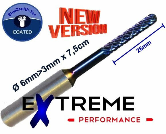 Çekirdek Freze Ø 6>3mmx26x7,5cm BlueZenith-Tec