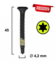 Trekschroef Zwart / Geel Ø 4,2 MM 10 STUKS