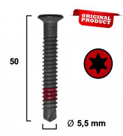 Trekschroef Zwart / Rood Ø 5,5 MM 10 STUKS