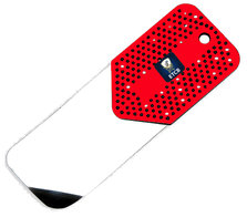 RVS flipperkaart rood lang 0,15mm dik