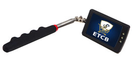 Telescopic mirror with LED lighting